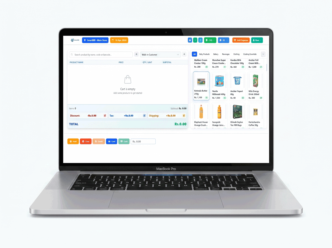 SmartBillPos billing workflow